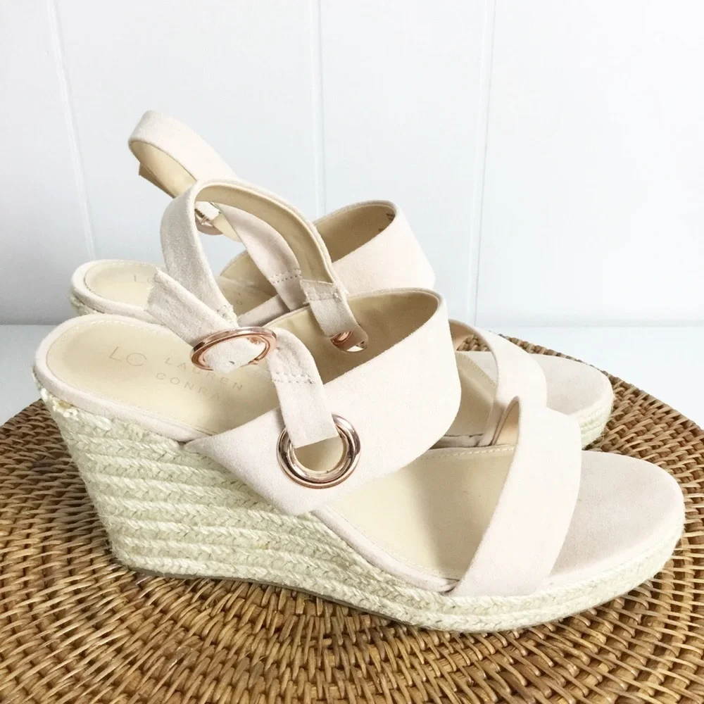 Lauren Conrad Tan Wedges Heels Size 9.5 Shoes